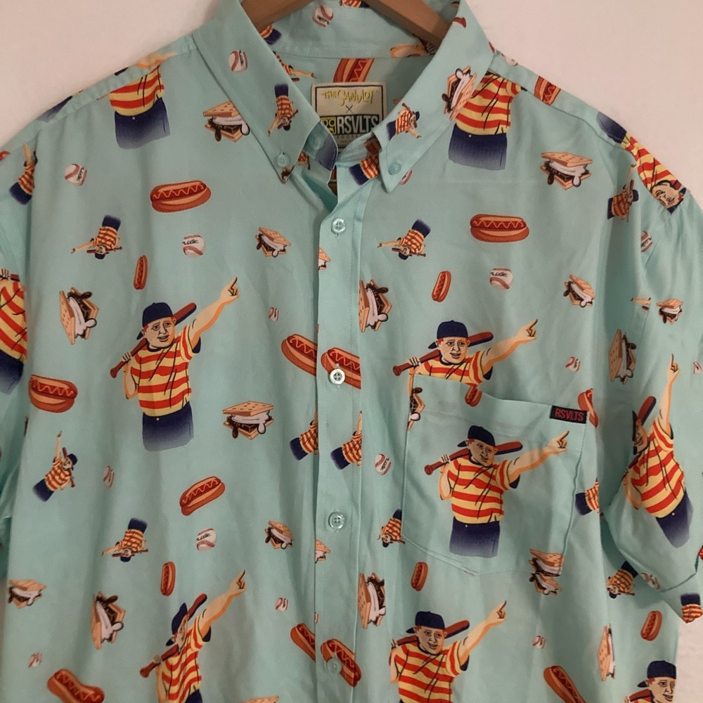 RSVLTS Sandlot Shirt Mens XL Short Sleeve Button Up Kunuflex Great Hambino - Picture 2 of 9